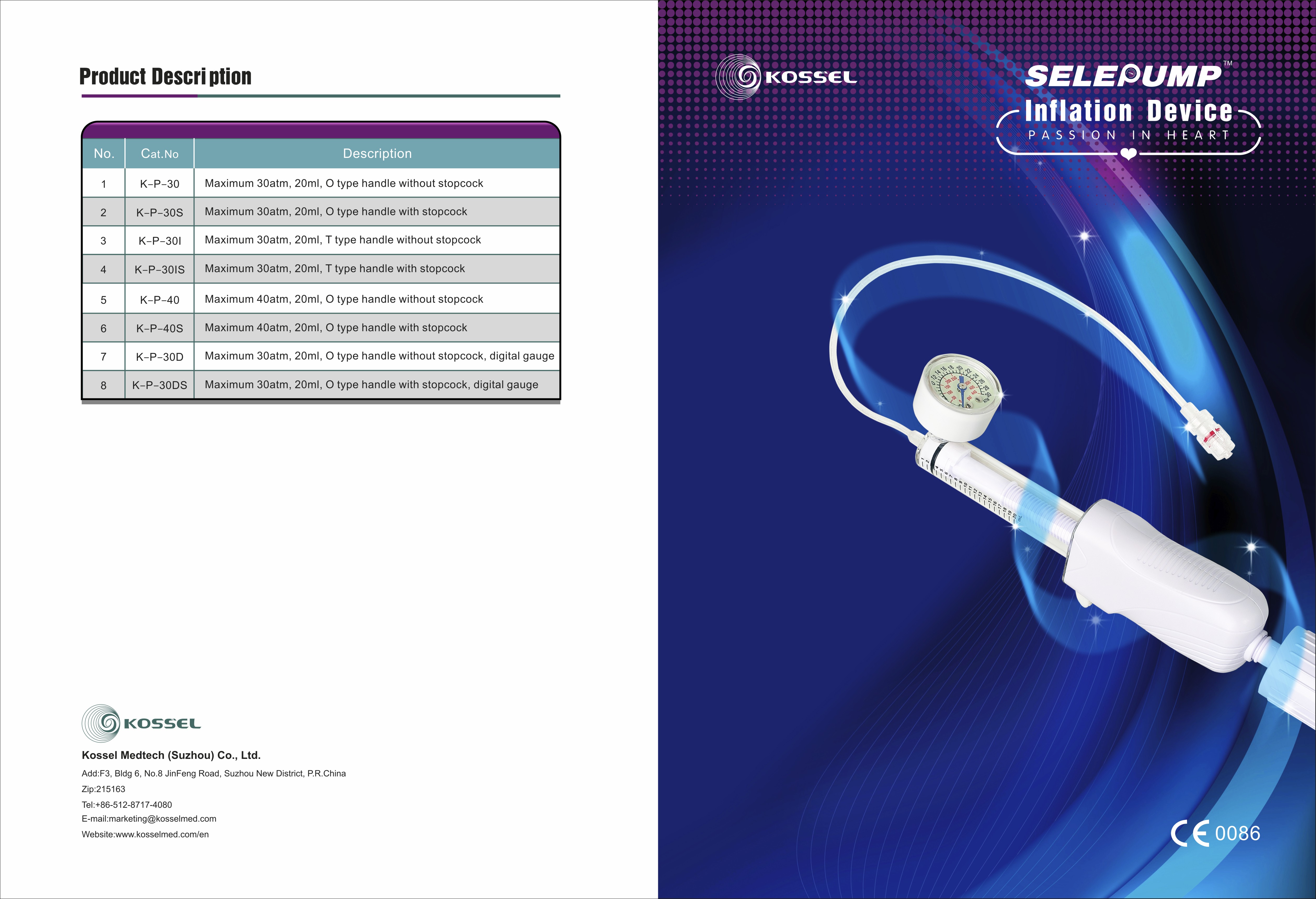 Update-Medical Manual Balloon Catheter Inflation Device with CE Mark
